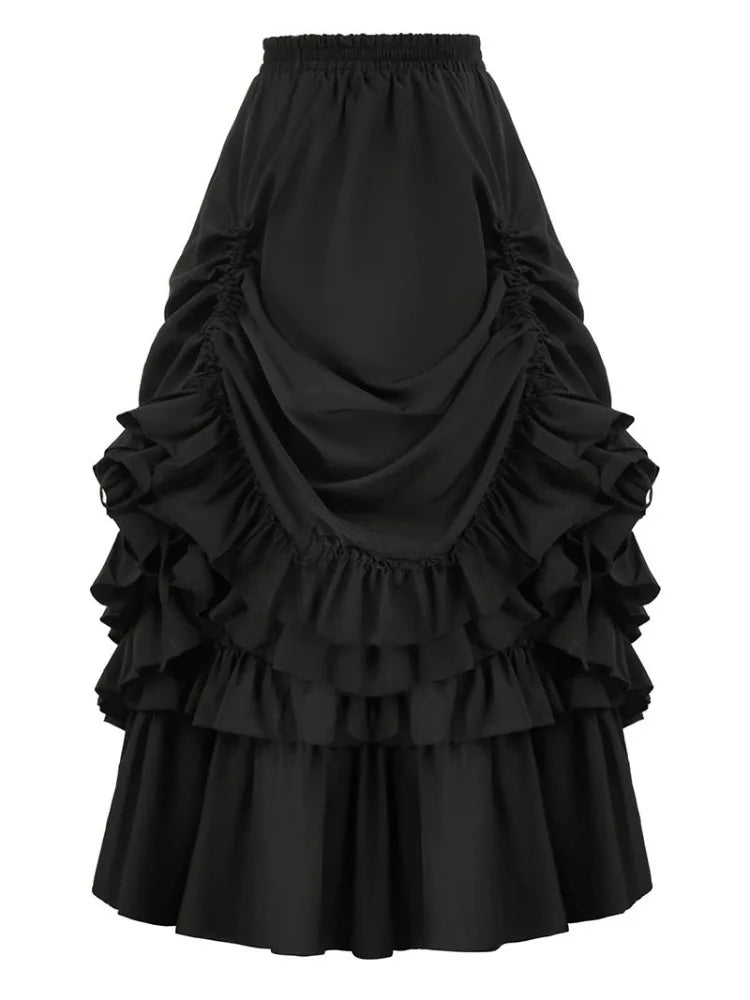 Gothic Retro Lolita Skirt Black Long Skirt Bazaare Mart Lolita Skirt