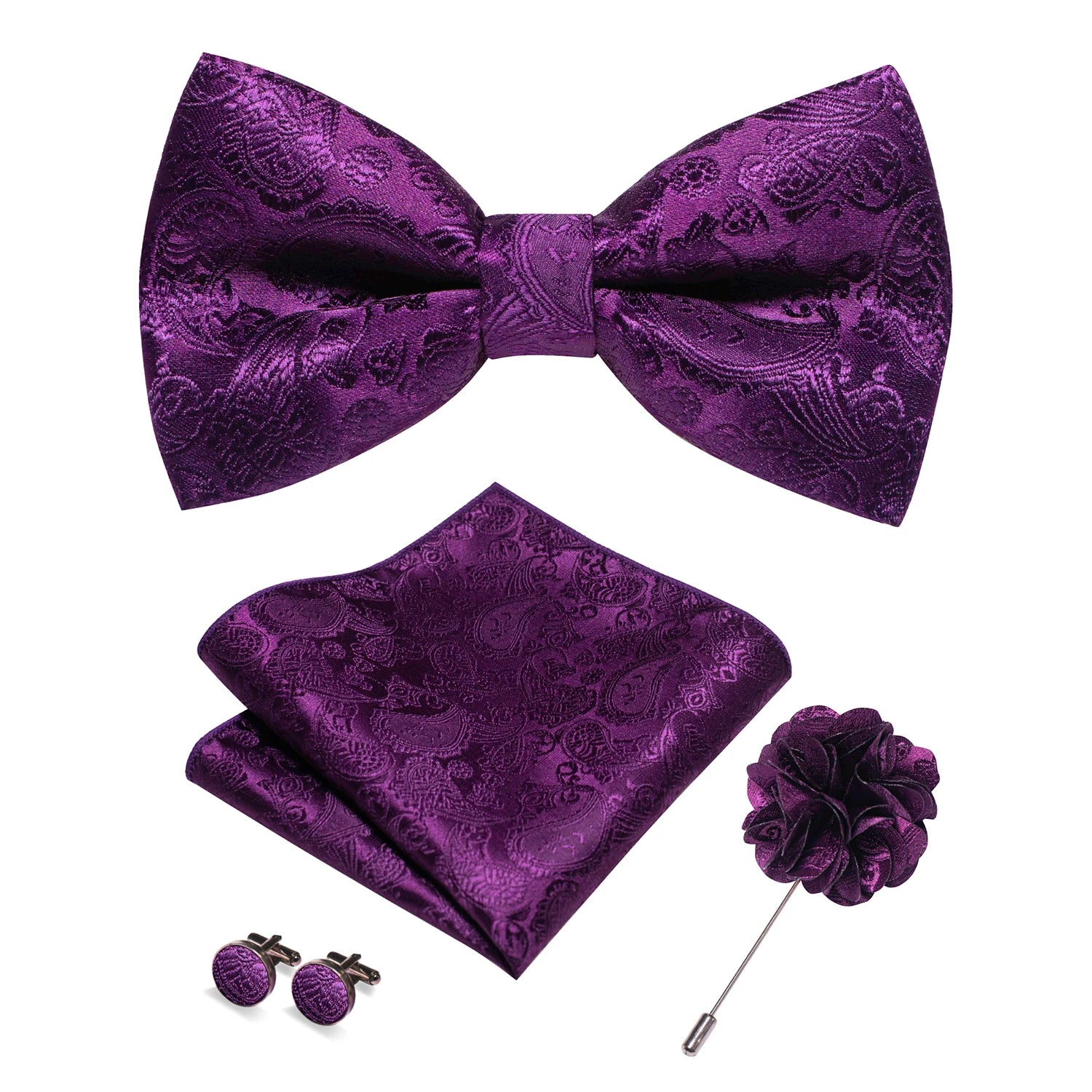 Paisley Jacquard Bow Tie 4pc Set 0008 Bazaare Mart Paisley Jacquard Bow Tie 4pc Set
