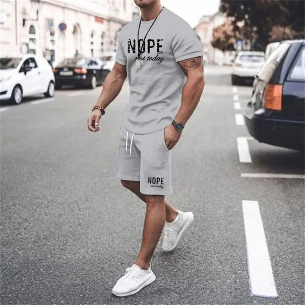 Nope Summer T-shirt Shorts Set SUTKET3ENNZYG Bazaare Mart Shorts Set