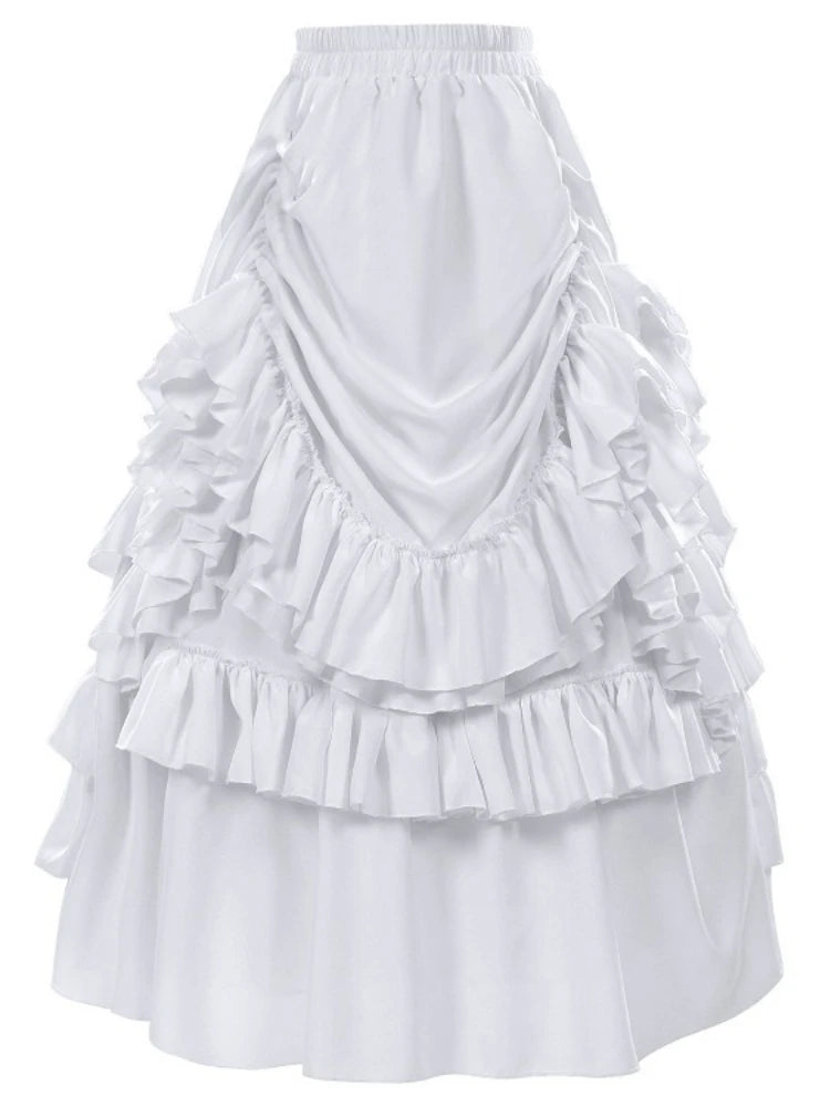 Gothic Retro Lolita Skirt White Long Skirt Bazaare Mart Lolita Skirt