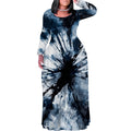 Tie Dye Print Scoop Neck Long Sleeve Maxi Dress Pattern-1 CHINA Bazaare Mart Tie Dye Print Scoop Neck Long Sleeve Maxi Dress