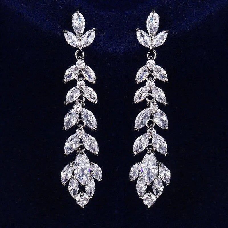 Glamorous Special Occasion CZ Earrings Bazaare Mart Rhinestone Earrings