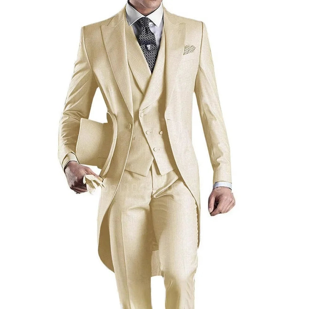 Long Tail 3pc Wedding Tuxedo Suit