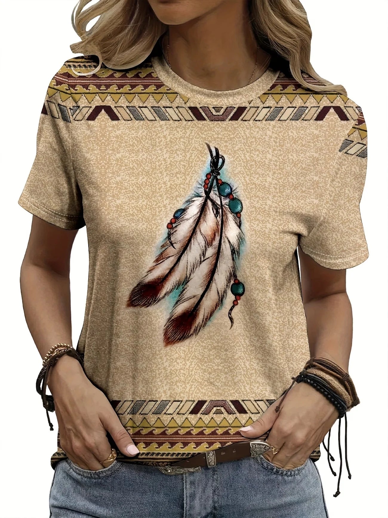 Women’s Graphic Summer Casual T-Shirts PB140AT4-HGXG14 Bazaare Mart Lady's T-Shirt