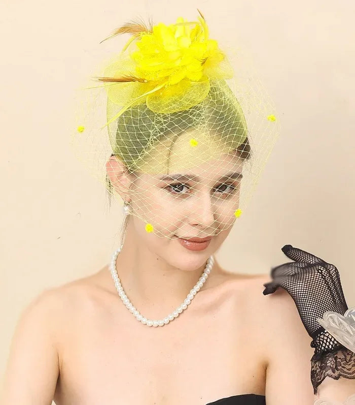 Mesh Veiled Flower Fascinators