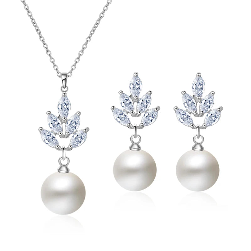 3pc Simulated Pearl Jewelry Set White Color Bazaare Mart 3pc Simulated Pearl Jewelry Set