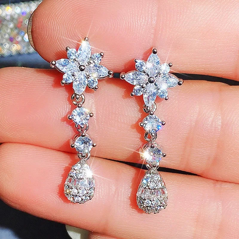 Glamorous Special Occasion CZ Earrings E1383 Bazaare Mart Rhinestone Earrings