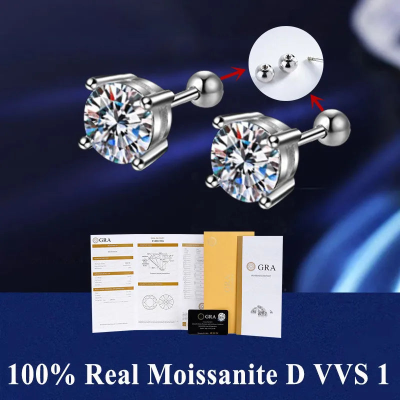 Moissanite Stud Earrings For Women