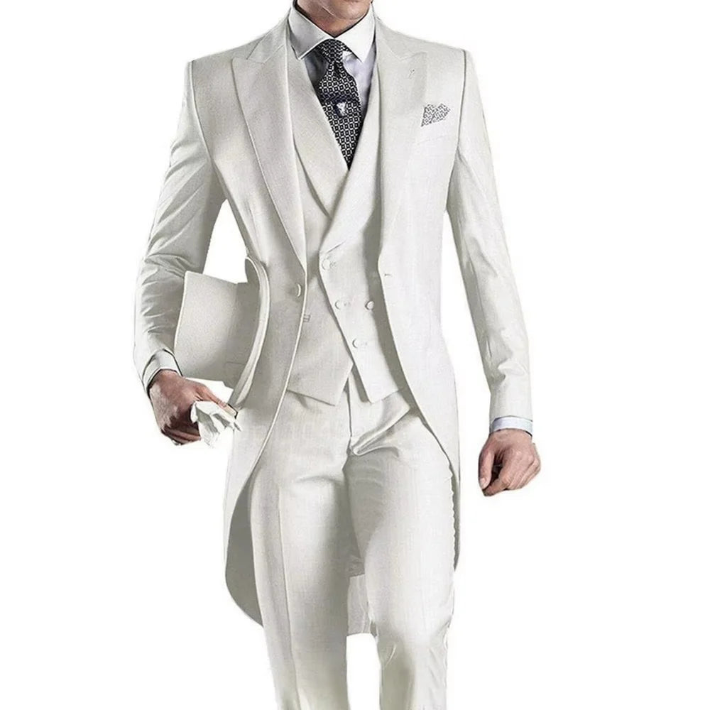 Long Tail 3pc Wedding Tuxedo Suit
