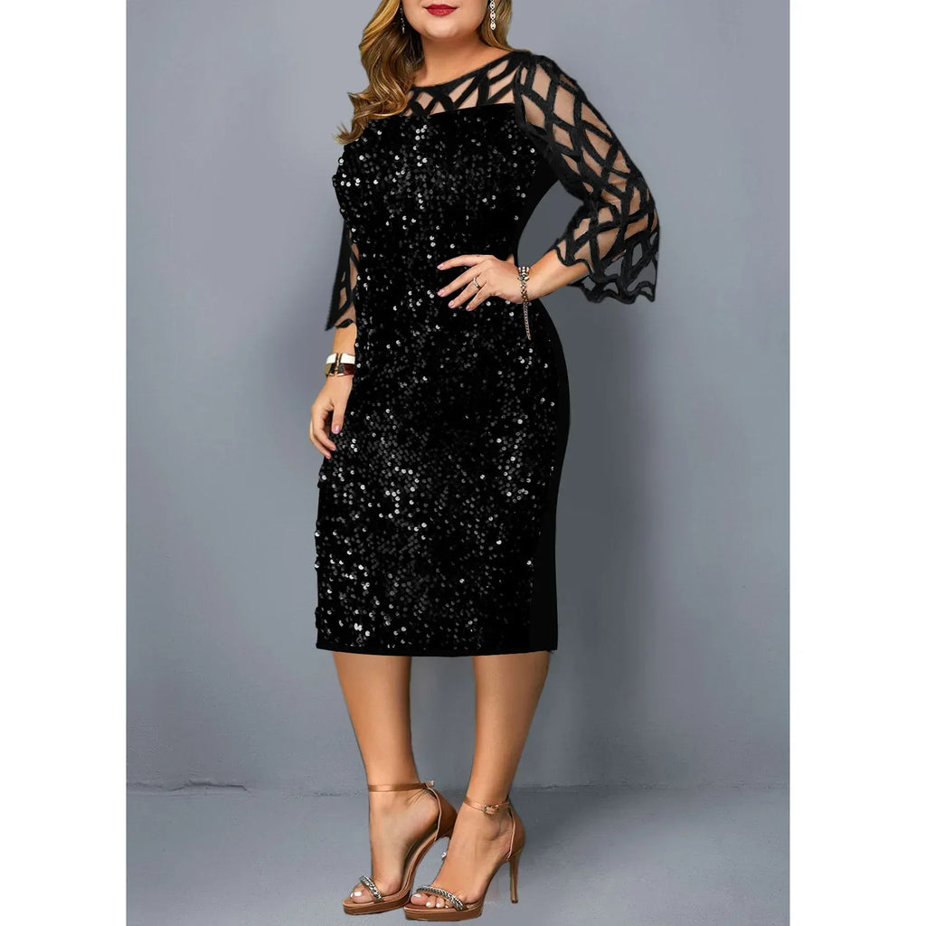 Elegant Sequin Plus Size Dress Bazaare Mart Elegant Sequin Plus Size Dress