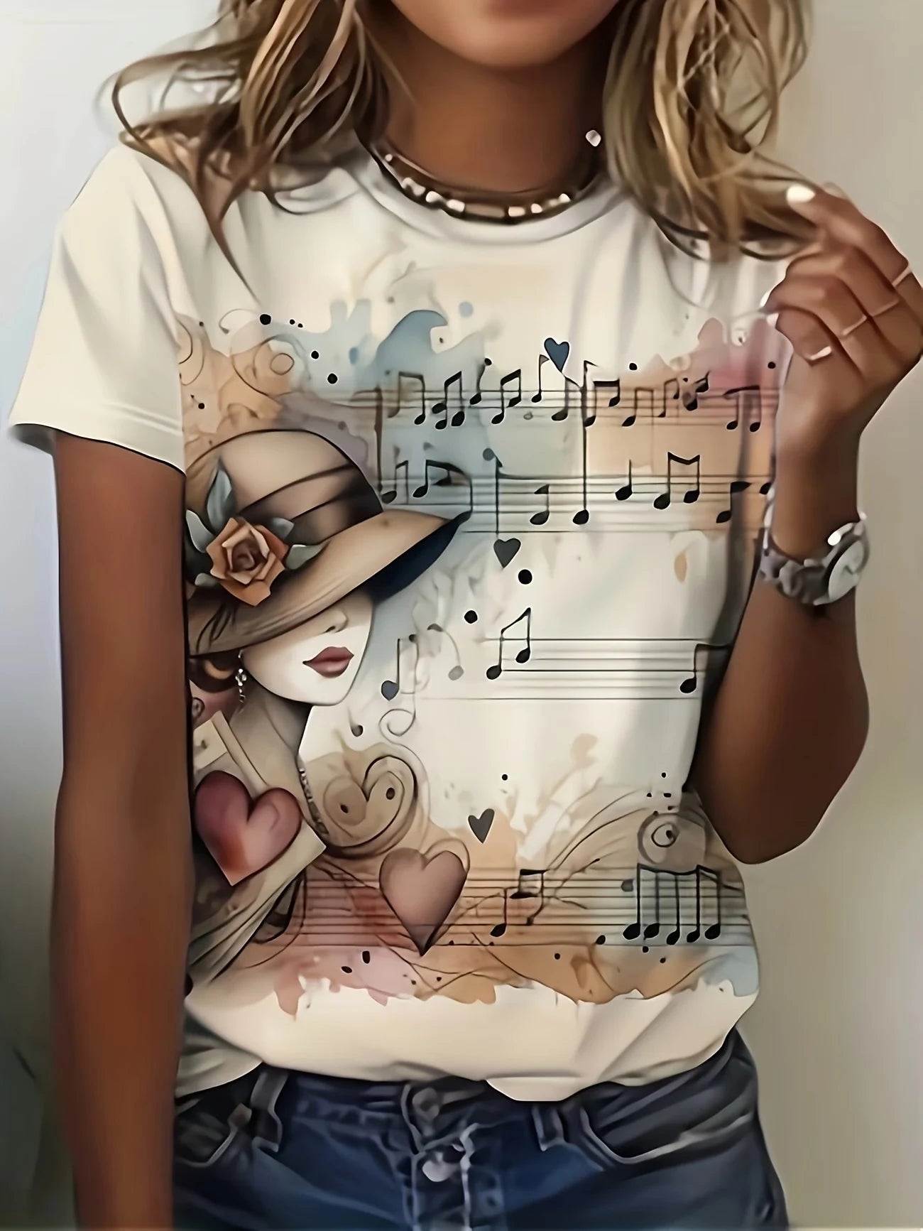 Women’s Graphic Summer Casual T-Shirts PB140AT4-HGXG16 Bazaare Mart Lady's T-Shirt