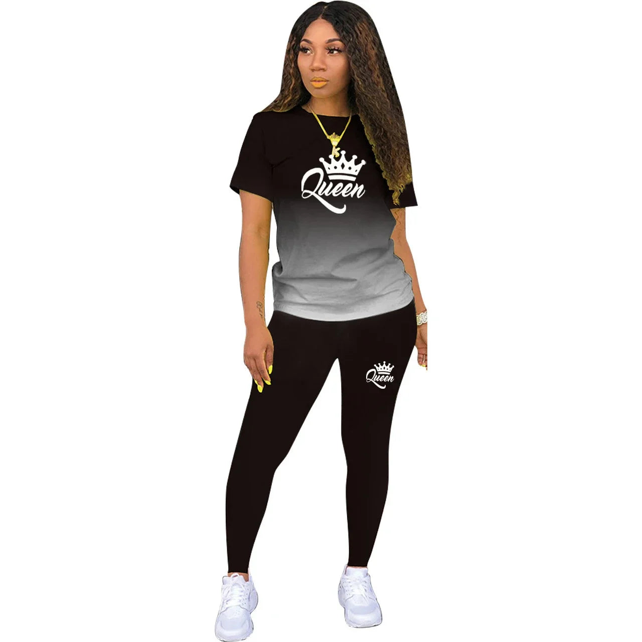 Women's 2pc Hombre Queen T-shirt and Pants Set