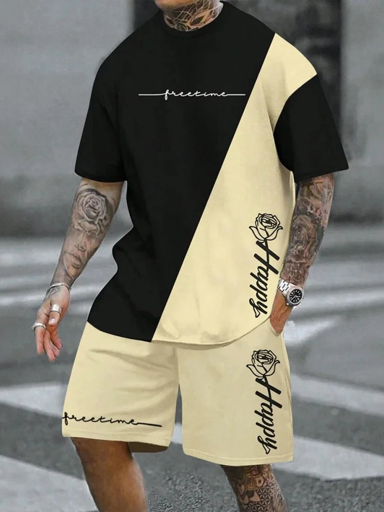 Men's T-Shirt and Shorts Set MBTZ25122420LN13 Bazaare Mart Shorts Set