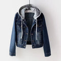 Women's Hooded Denim Jacket – Fleece-Lined Cropped Jean Jacket