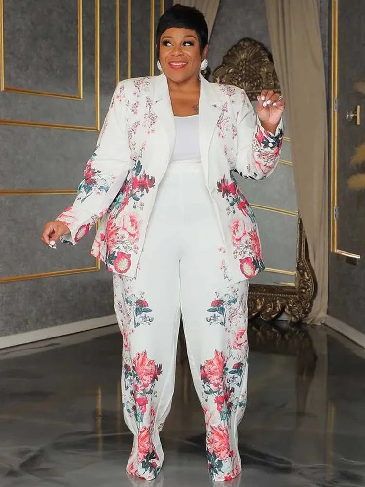 Elegant Floral Pant Suit