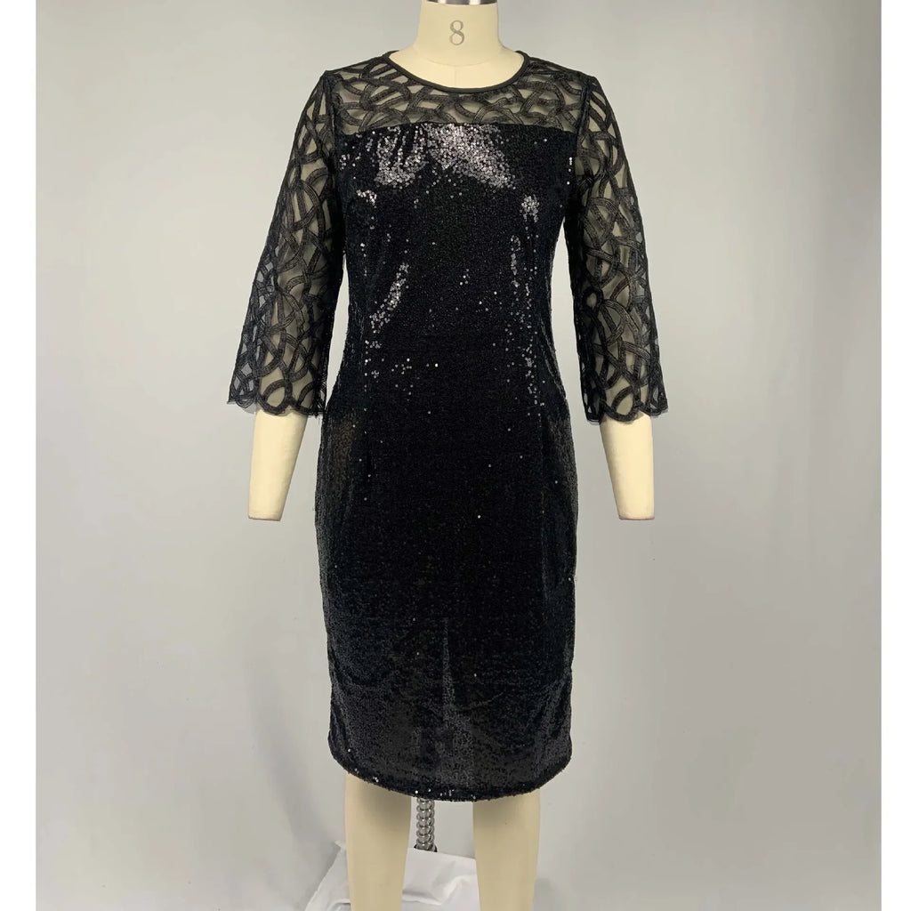 Elegant Sequin Plus Size Dress Bazaare Mart Elegant Sequin Plus Size Dress