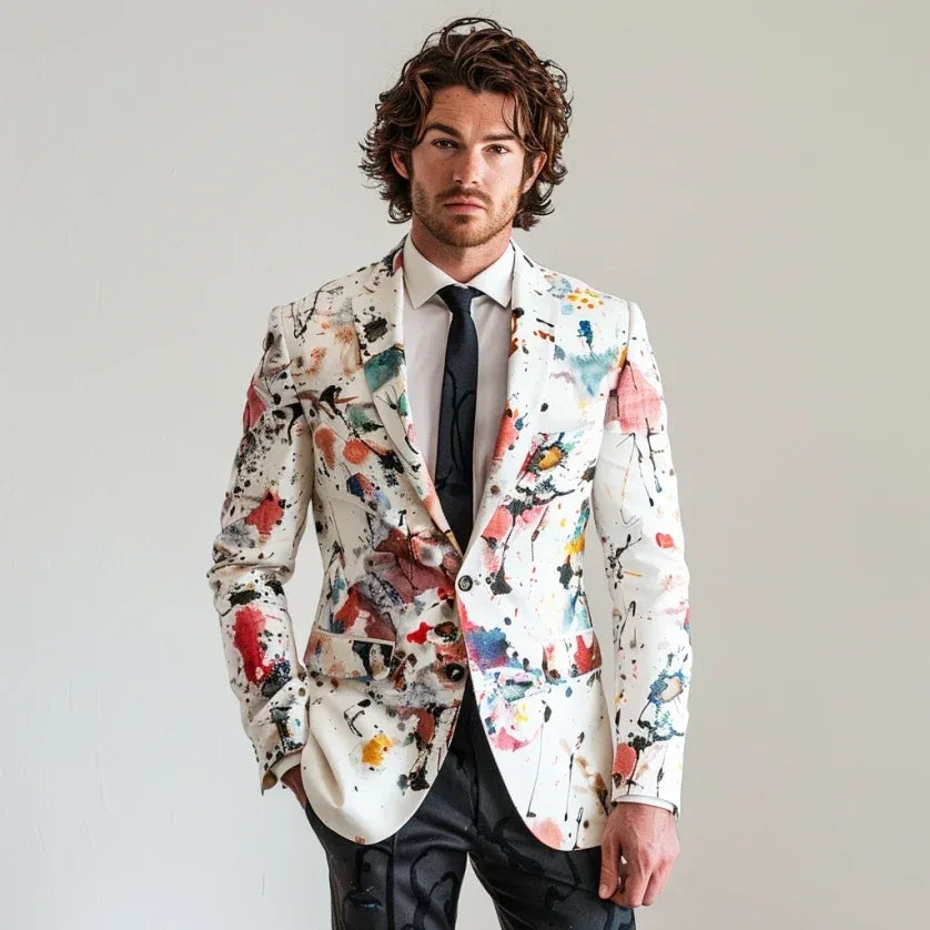 Men's Floral Print Suit Jacket Bazaare Mart Men's Floral Blazer