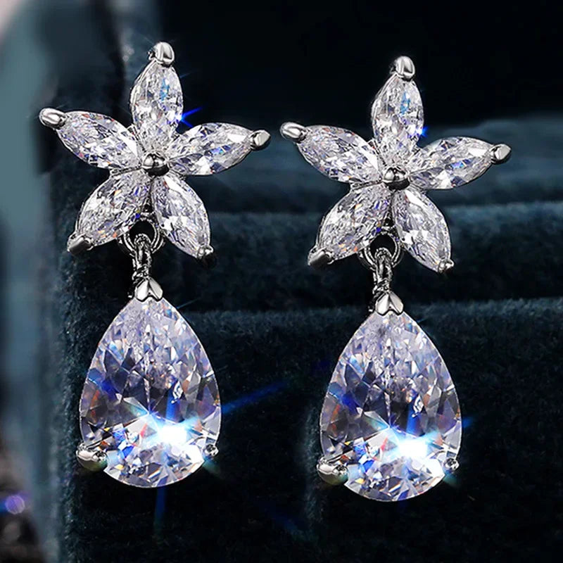 Glamorous Special Occasion CZ Earrings Bazaare Mart Rhinestone Earrings