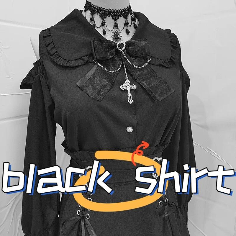 Women's Kawaii Lolita Blouse – Japanese-Inspired Peter Pan Collar Shirt with Lace & Bow Details 7 shirt Bazaare Mart Blouse