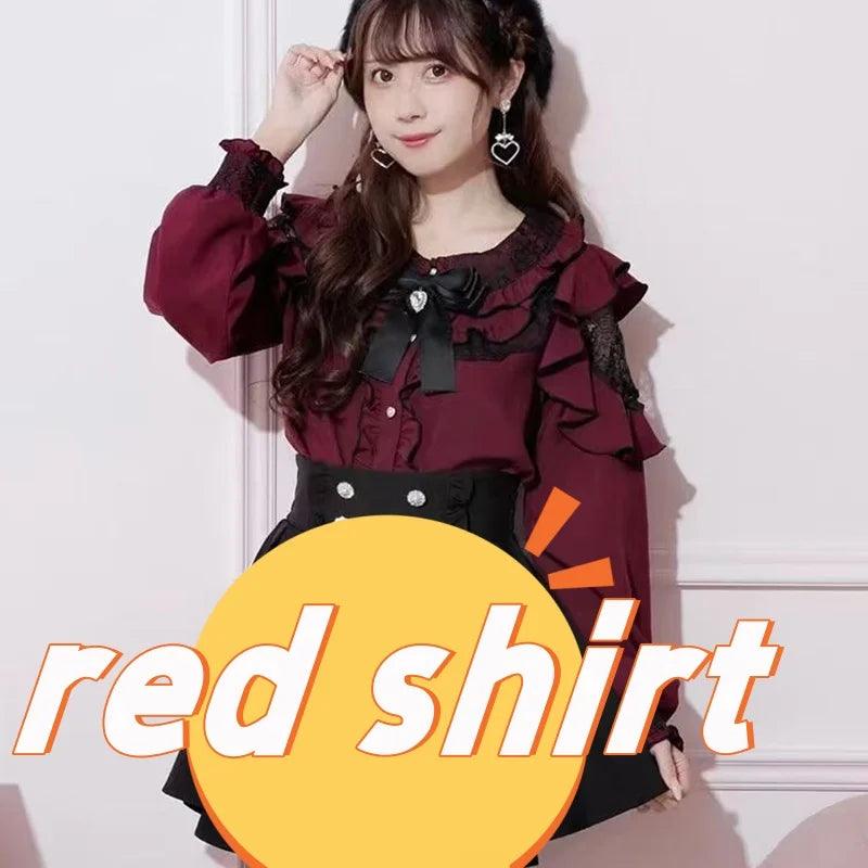 Women's Kawaii Lolita Blouse – Japanese-Inspired Peter Pan Collar Shirt with Lace & Bow Details shirt 31 Bazaare Mart Blouse