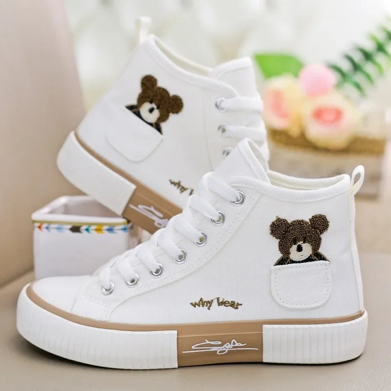 Cute Bear High Top Sneakers