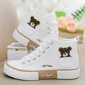Cute Bear High Top Sneakers White Bazaare Mart High Tops