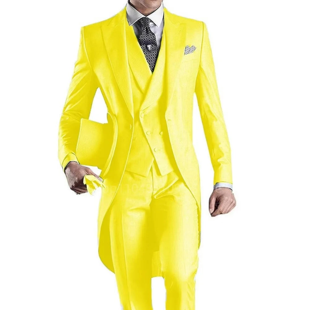 Long Tail 3pc Wedding Tuxedo Suit