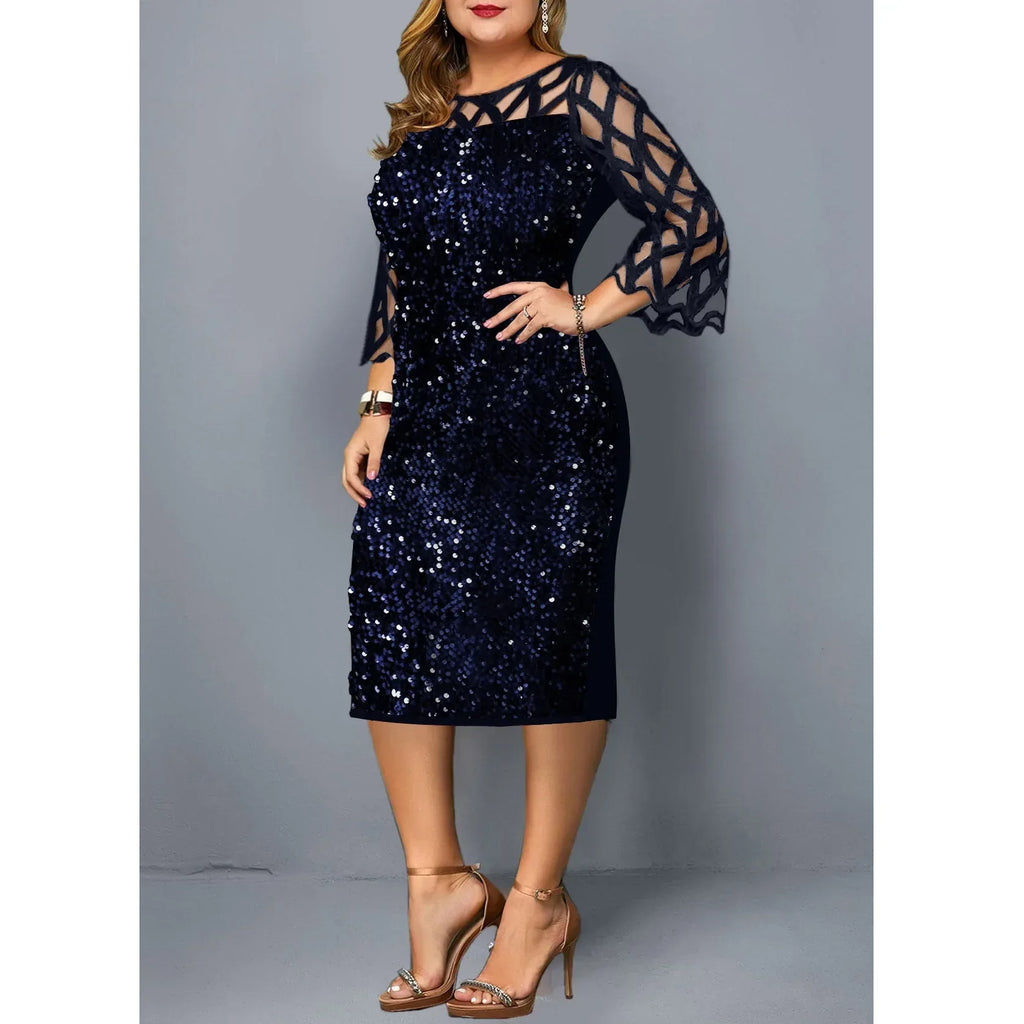Elegant Sequin Plus Size Dress Bazaare Mart Elegant Sequin Plus Size Dress