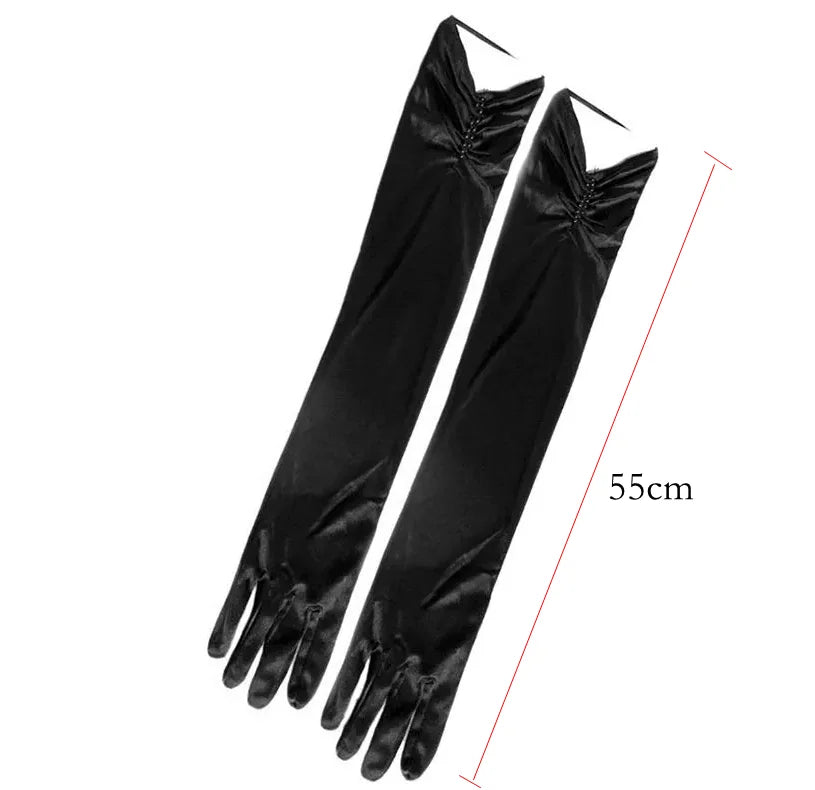 Long Satin Bridal Gloves