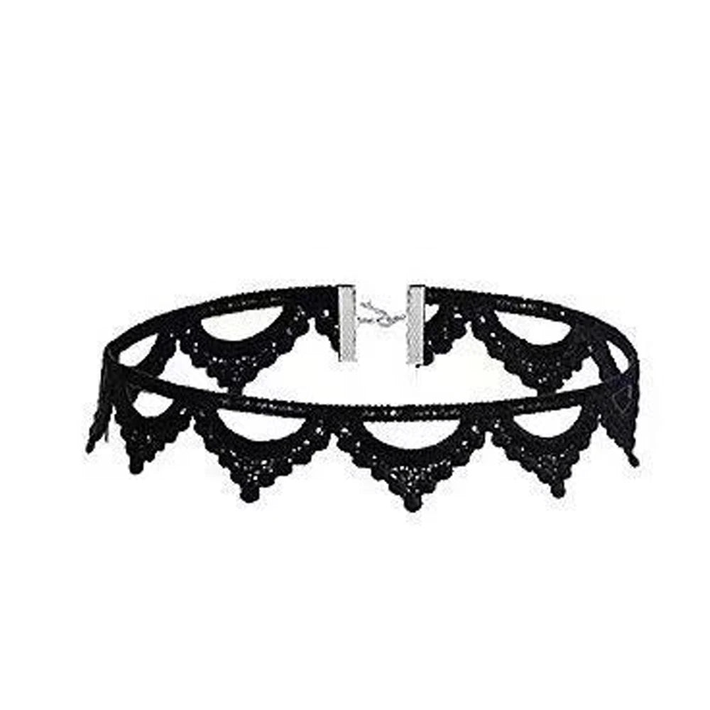 Neo-Gothic Black Lace Choker NXLS05 Bazaare Mart Black Lace Choker