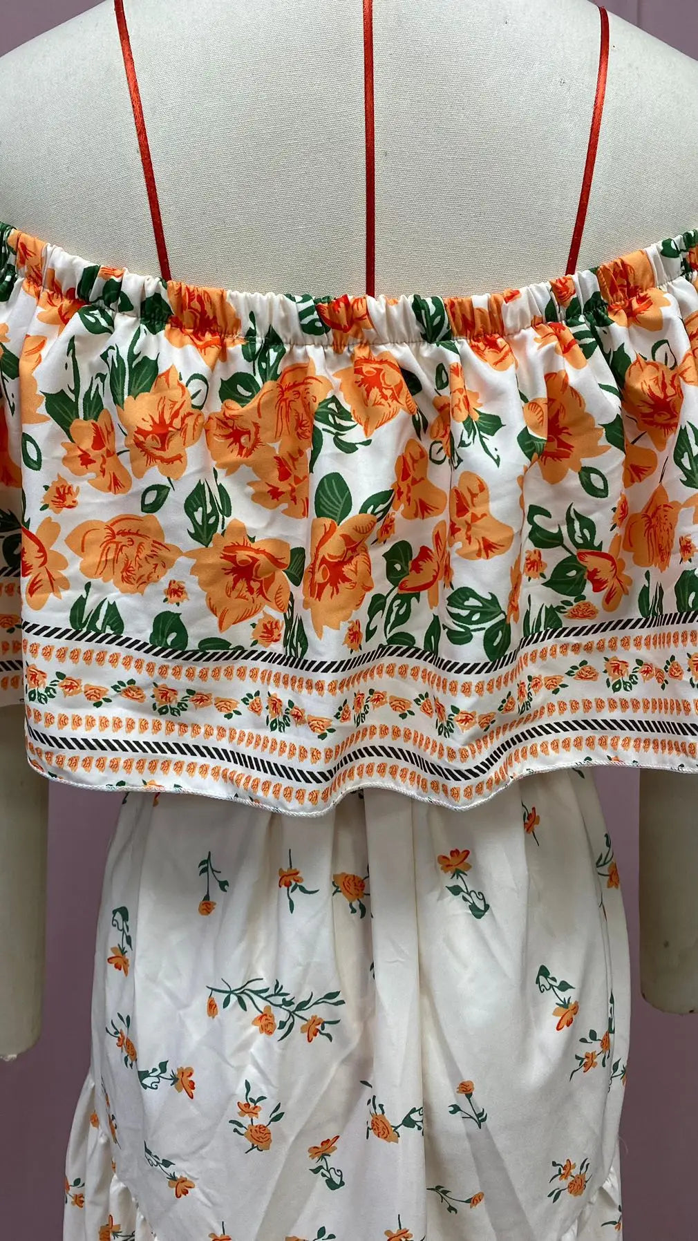 Off-shoulder Long Ruffled Peasant Dress