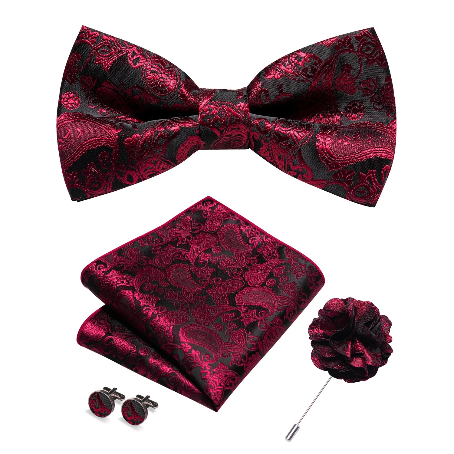 Paisley Jacquard Bow Tie 4pc Set 0015 Bazaare Mart Paisley Jacquard Bow Tie 4pc Set