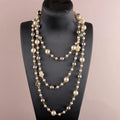 Long Floral Pearl Multi-Strand Necklaces Bazaare Mart Long Floral Pearl Multi-Strand Necklaces