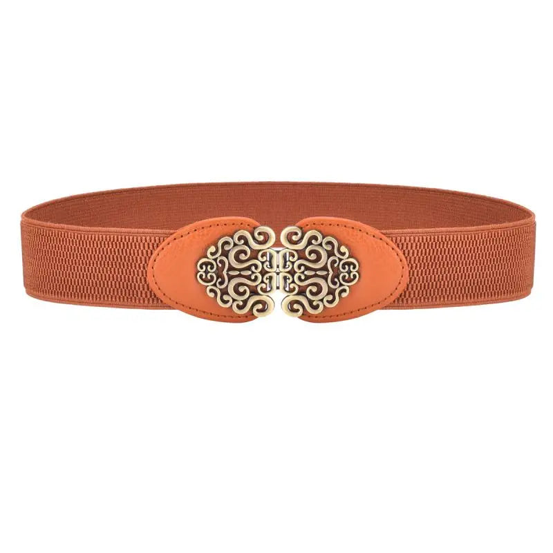 Women's Retro Stretch Belt 4YF-5 brown Bazaare Mart Belt
