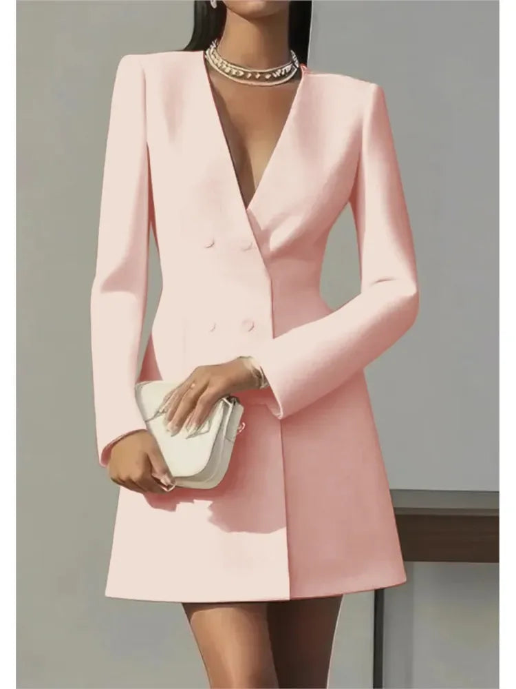 Women's Short Double Breasted Coat Dress Bazaare Mart Coat Dress