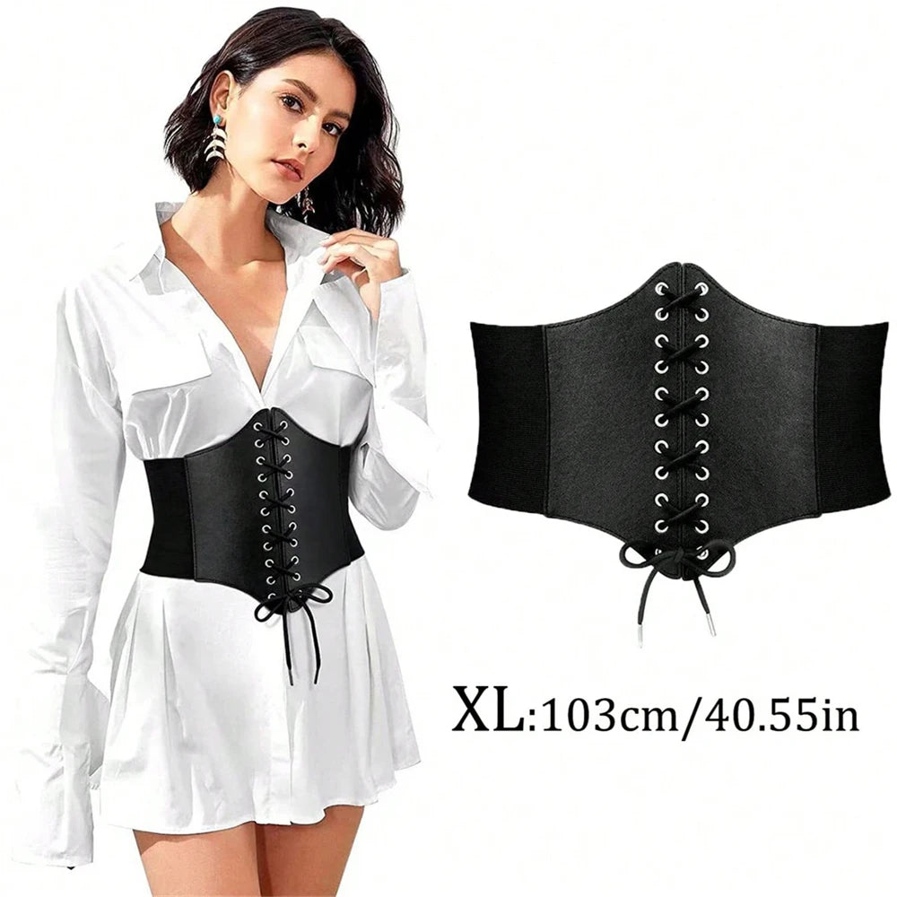 Retro PU Leather Underbust Corset Black XL Uniform code Bazaare Mart Retro PU Leather Underbust Corset