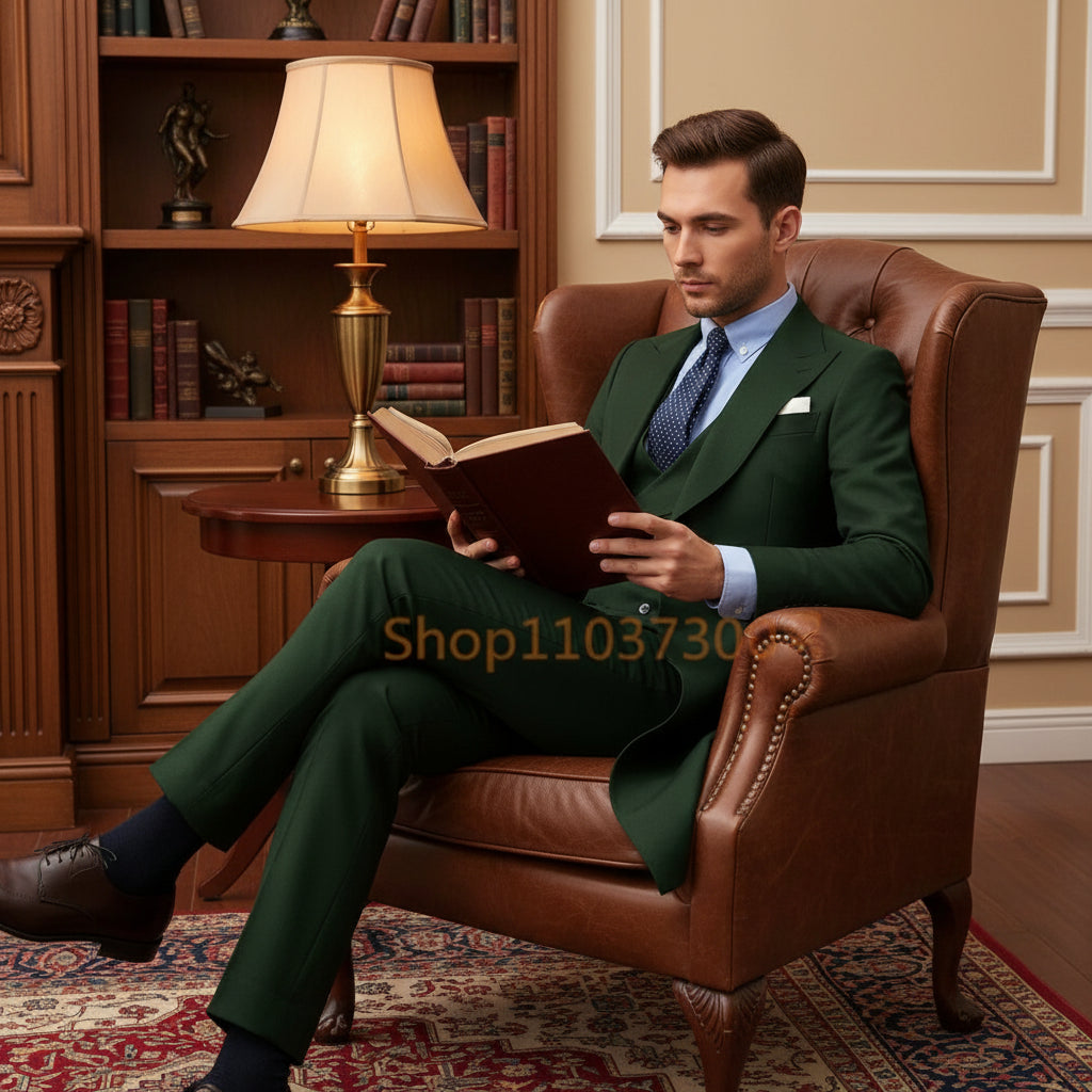 3Pc Long Formal Men's Suit