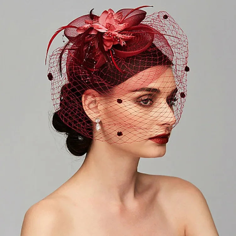 Mesh Veiled Flower Fascinators Bazaare Mart Mesh Veiled Flower Fascinators