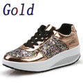 Sequin Sport Sneakers Gold United States Bazaare Mart Color-Block Sneakers