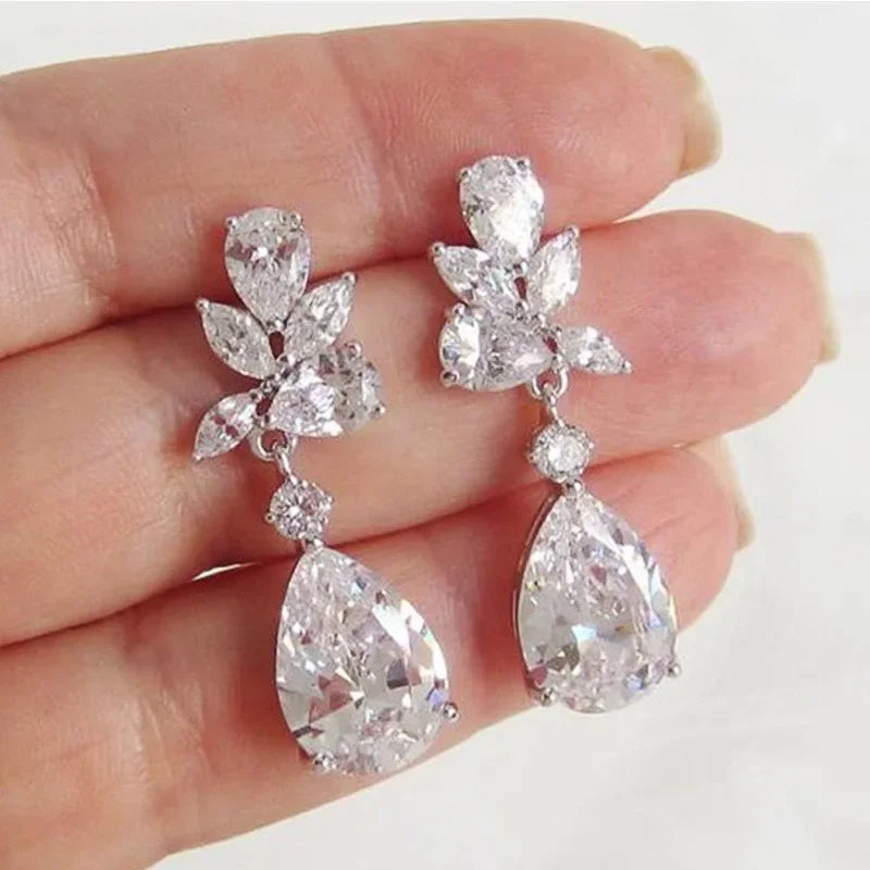Glamorous Special Occasion CZ Earrings Bazaare Mart Rhinestone Earrings