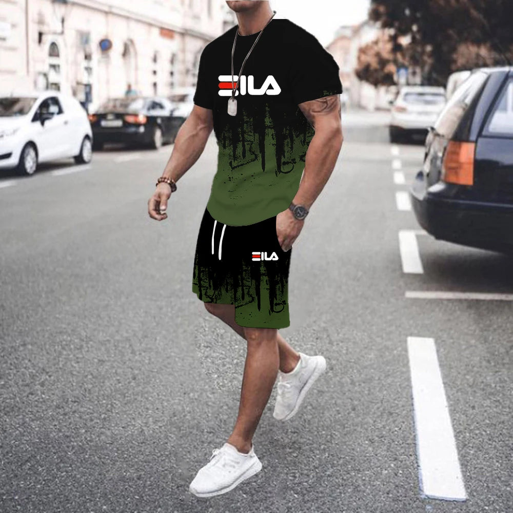 EILA Color Block Shorts Set