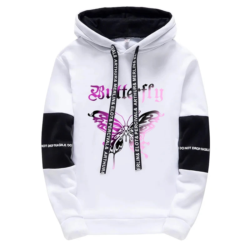 Girls Urban Fashion Loose Coat Letter Print Hoodie for Woman High Grade Y2K Korean Style Hooded Long Sleeve Sweatshirt Bazaare Mart