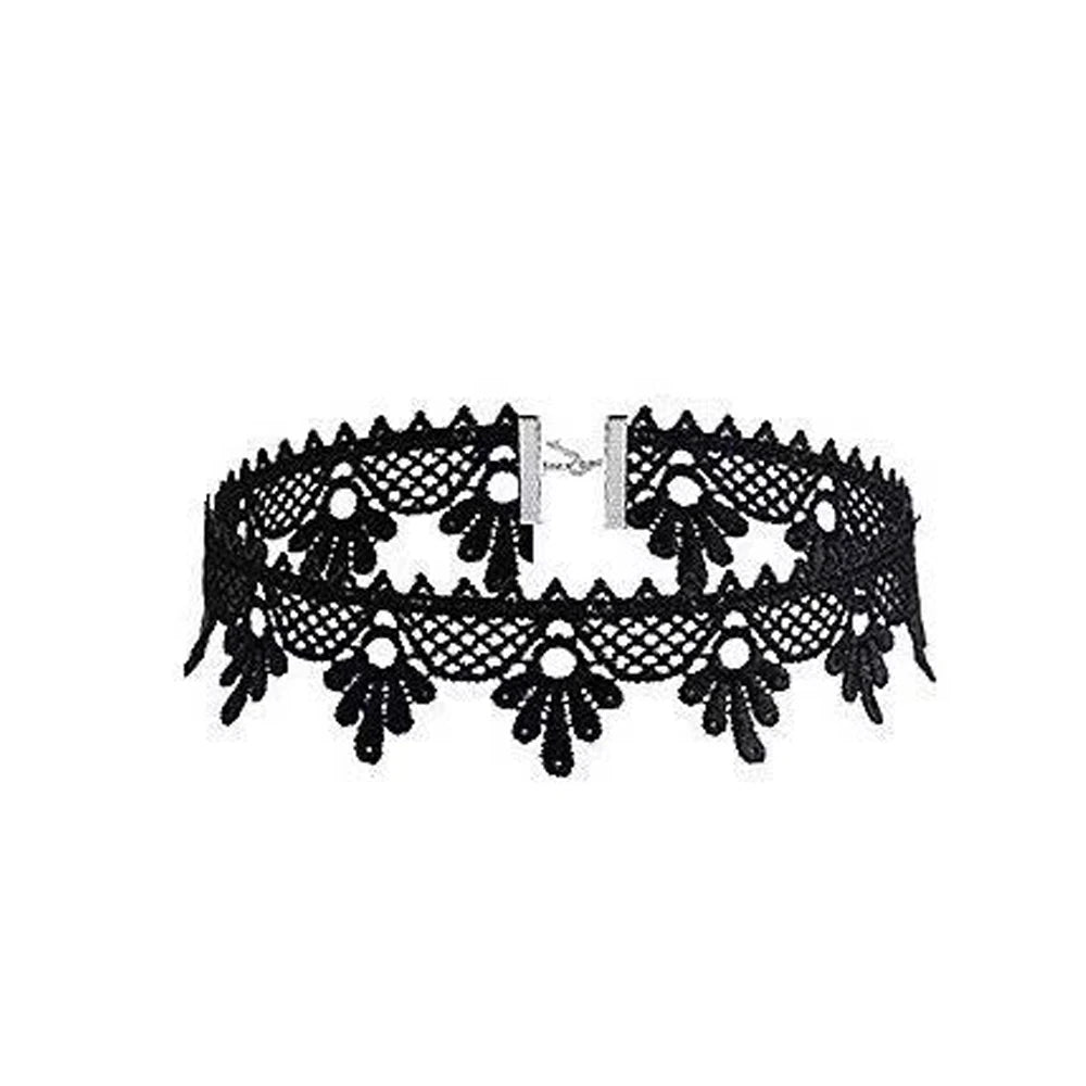 Neo-Gothic Black Lace Choker NXLS03 Bazaare Mart Black Lace Choker