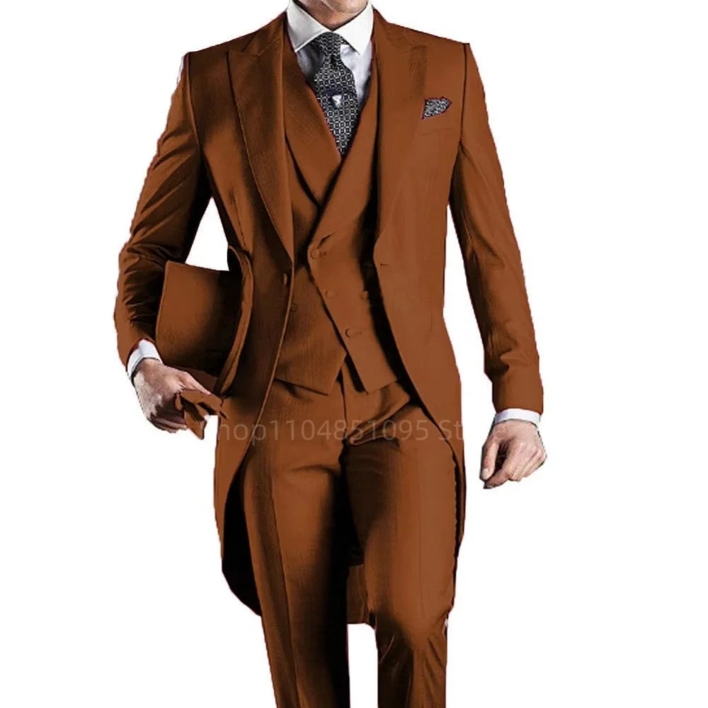 Long Tail 3pc Wedding Tuxedo Suit