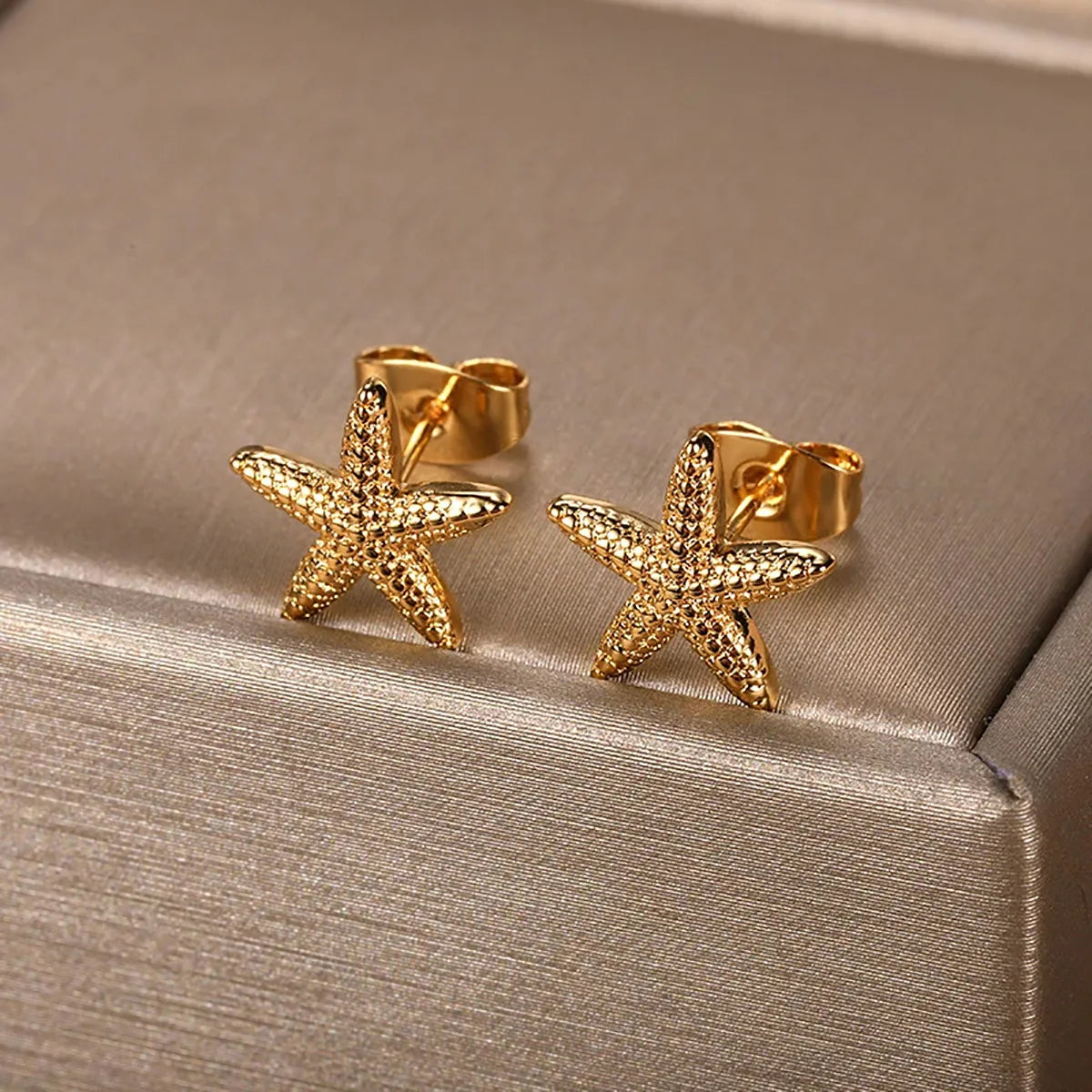 Starfish and Bow Stainless Steel Stud Earrings