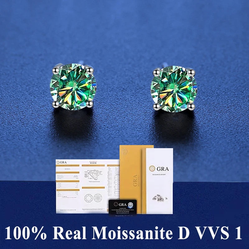 Moissanite Stud Earrings For Women