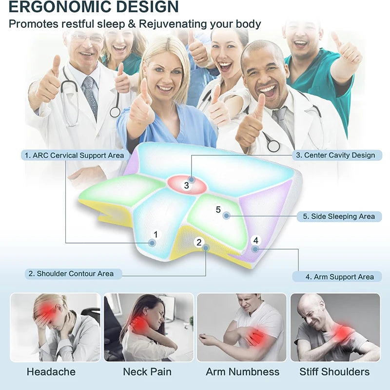 2 in 1 Ergonomic Contour Orthopedic Cervical Pillow