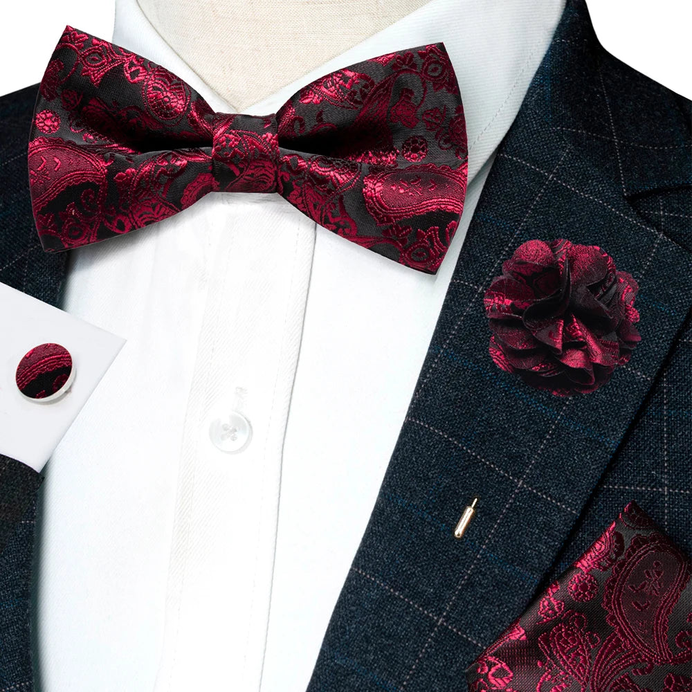 Paisley Jacquard Bow Tie 4pc Set Bazaare Mart Paisley Jacquard Bow Tie 4pc Set