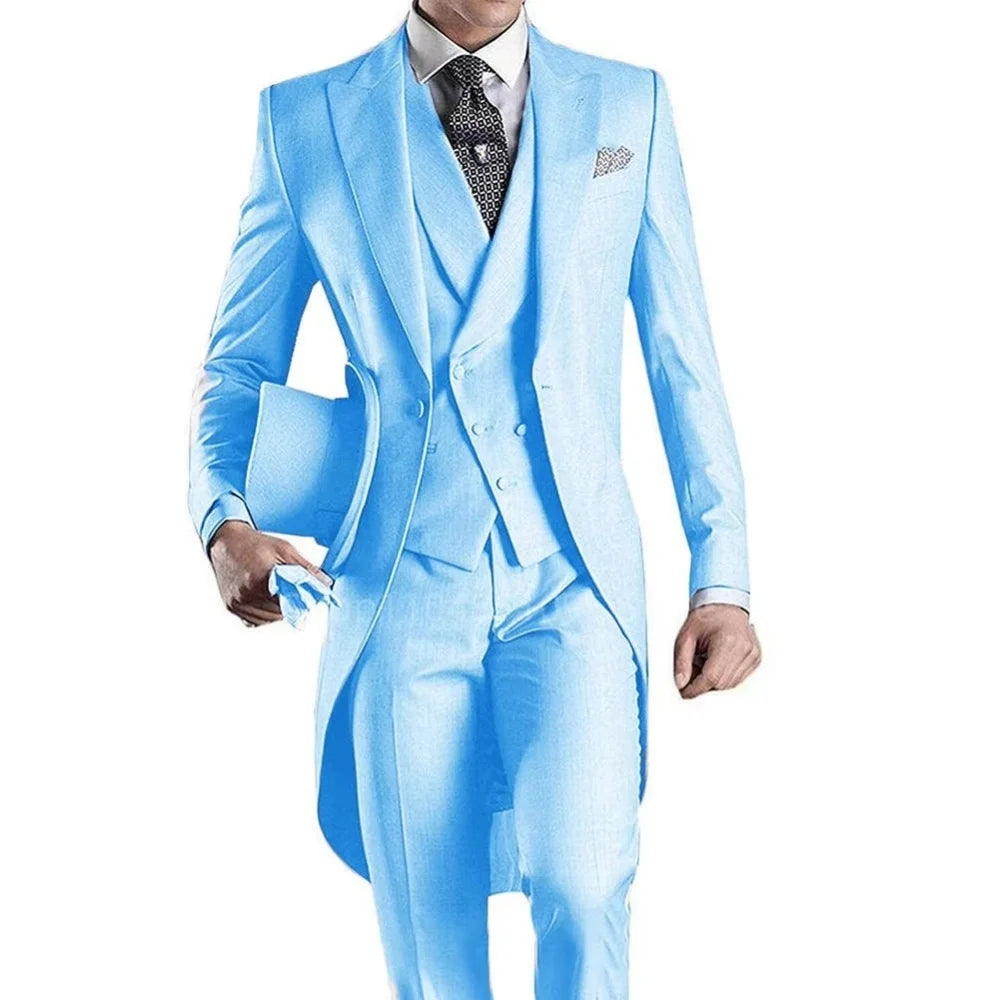 Long Tail 3pc Wedding Tuxedo Suit
