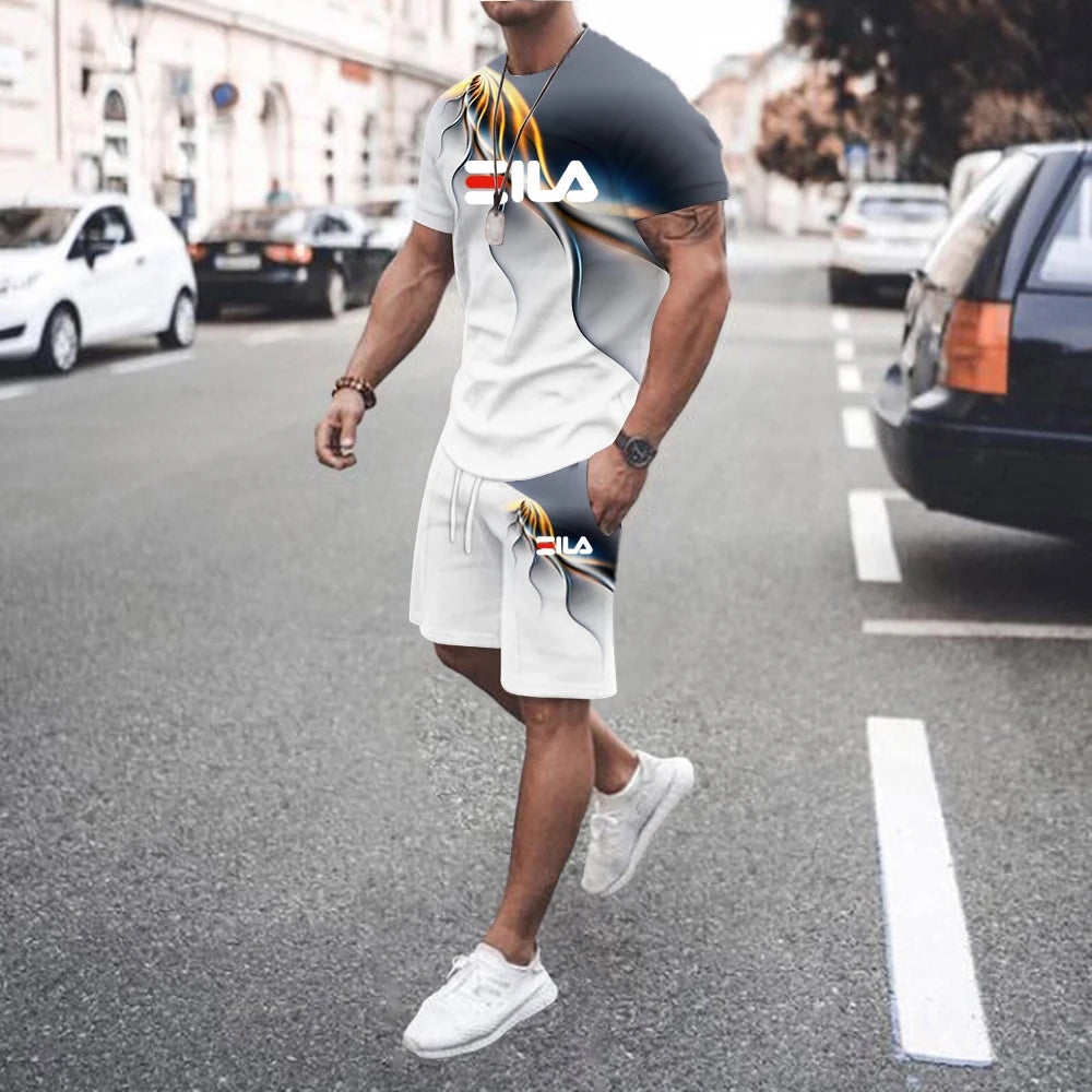 EILA Color Block Shorts Set